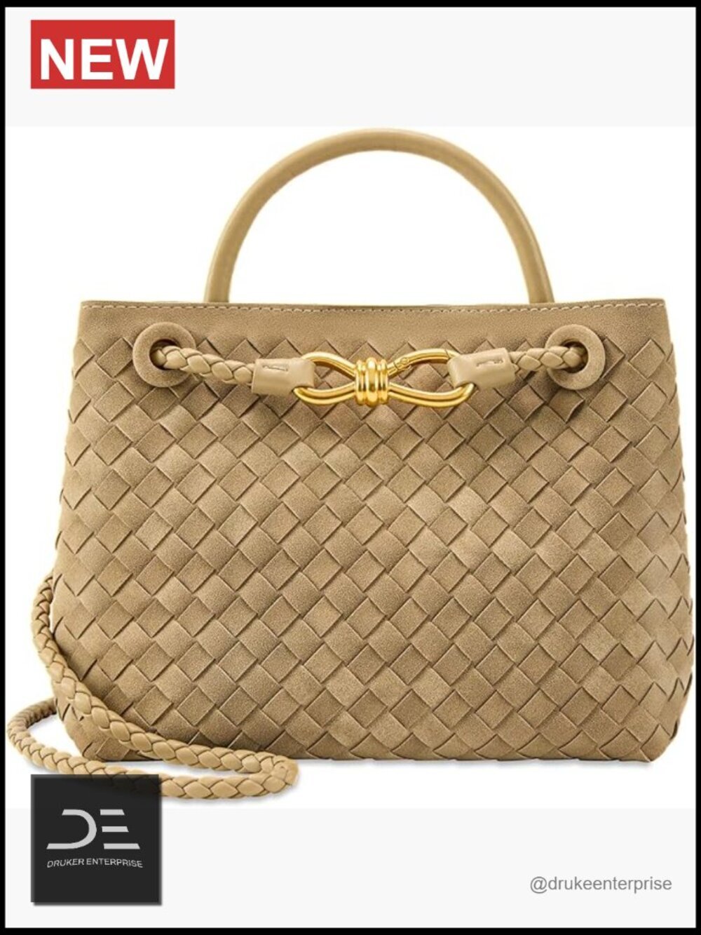Leather Tote Bag Woven Shoulder Handbag Designer Top Handle Purse